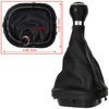VW CADDY MK3 III 04-10 Gear / gearbox knob BLACK + SILVER RING + BLACK LID 5+R + Lever Gaiter WITH FRAME