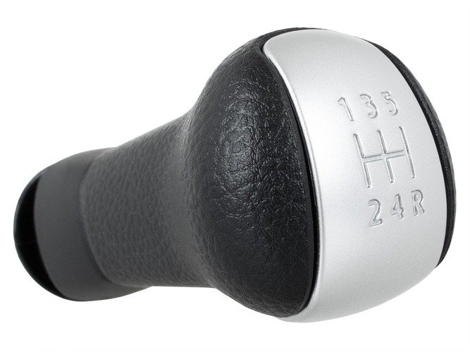 Nissan Juke 2010- Gear shift knob 5 speed black + SILVER