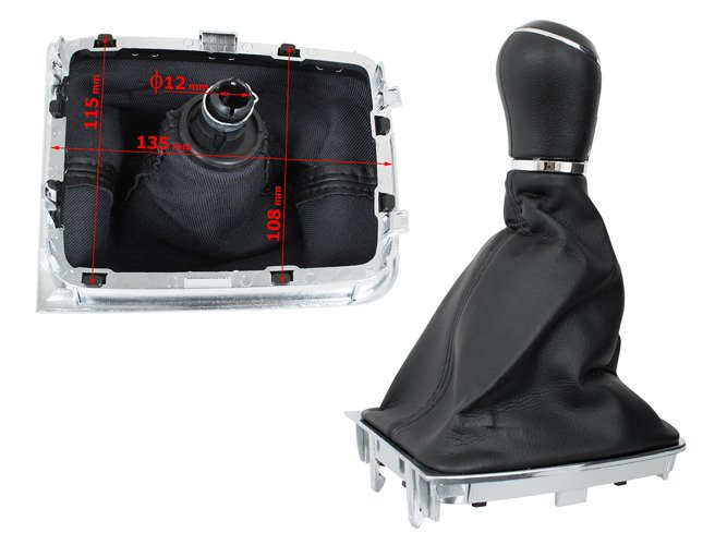 VW Golf VII 2012- Gear shift knob BLACK + Lever Gaiter 6 Gears