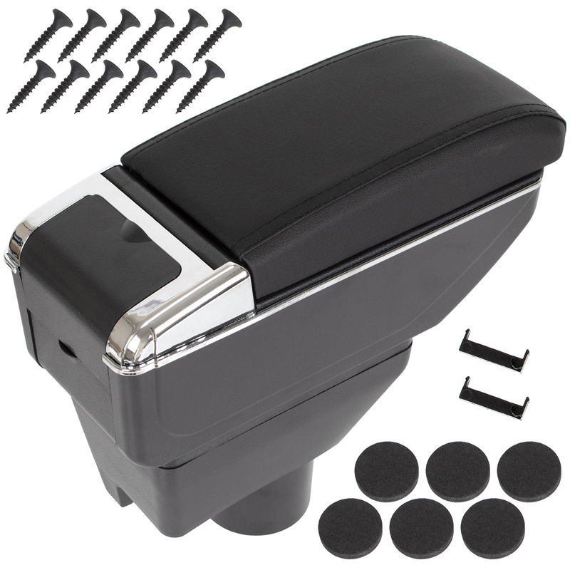 Toyota Yaris III 11-20 podłokietnik ze schowkiem CZARNA EKOSKÓRA + zestaw montażowy